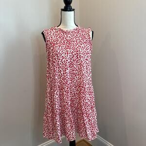 Red and white leopard print dress